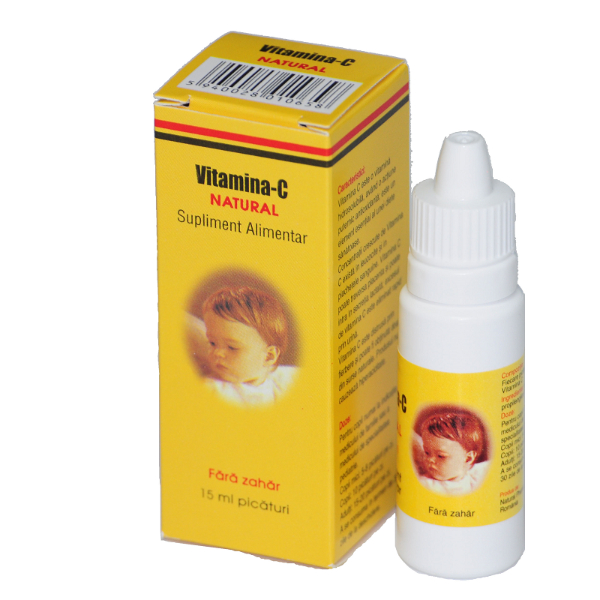 Vitamina C Picaturi Fara Zahar, 15 ml - Natural Pharmaceuticals