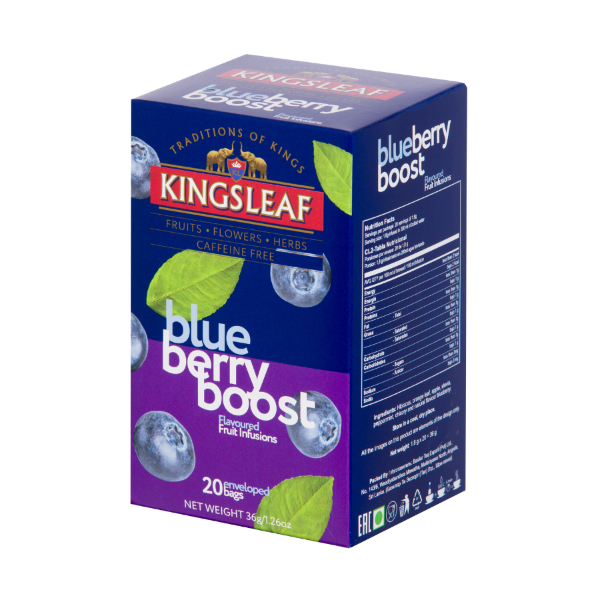 Ceai Kingsleaf Blueberry Boost, 1.8 g 20 pliculete - Basilur