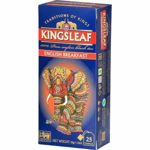 Ceai Kingsleaf English Breakfast, 2 g 25 pliculete - Basilur