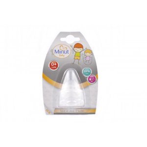 Tetina silicon rotunda, +3 luni, 2 bucati - Minut Baby