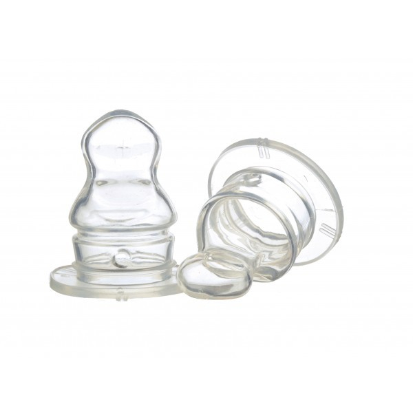 Tetina silicon ortodontica hrana groasa, +6 luni, 2 bucati - Minut Baby