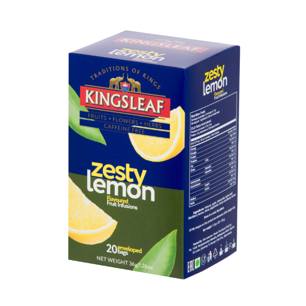 Ceai Kingsleaf Zesty Lemon, 1.8 g 20 pliculete - Basilur