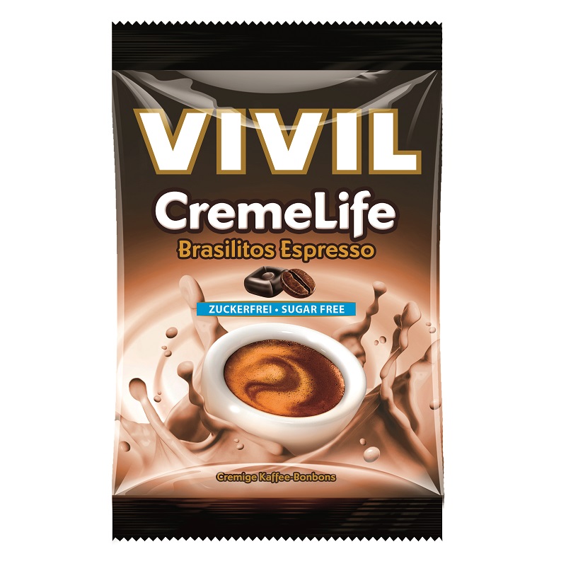 Bomboane fara zahar cu aroma de cafea Brasilitos Espresso Creme Life, 40 g - Vivil