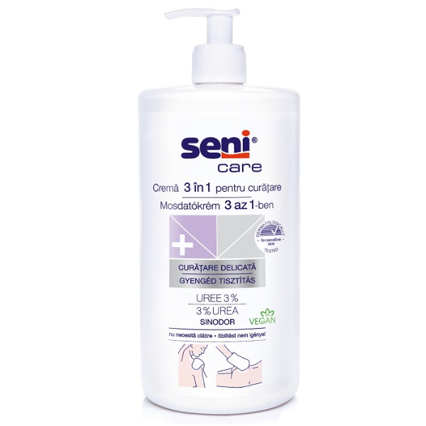 Crema 3 in 1 pentru Curatarea Pielii Sensibile cu 3% Uree Care, 1000 ml - Seni