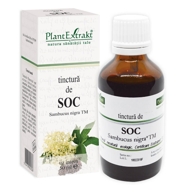 Tinctura de soc - Sambucus nigra TM, 50 ml - PlantExtrakt