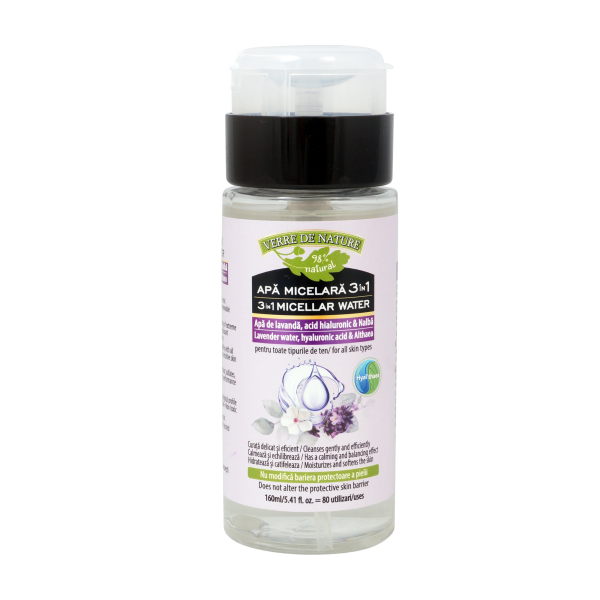 Apa micelara cu apa de lavanda, acid hialuronic si Althaea, 160 ml - Manicos