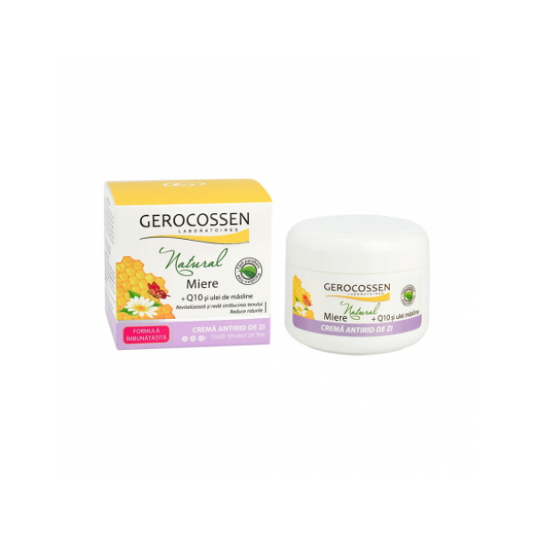 Crema Antirid Zi cu Miere, Q10 si Ulei de Masline T/TT, 100 ml - Gerocossen
