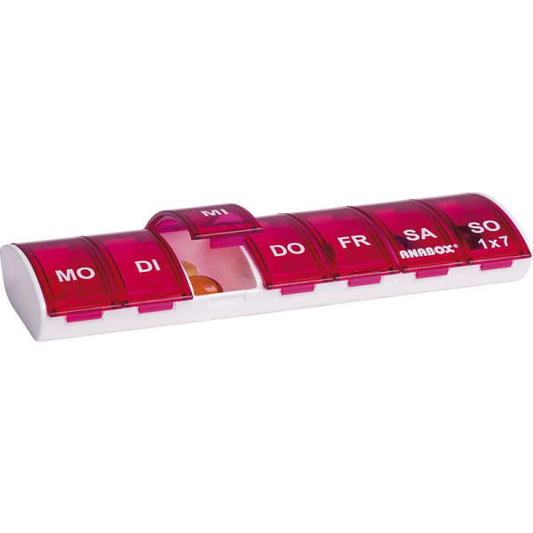 Organizator medicamente saptamanal, 1 x 7 - Anabox