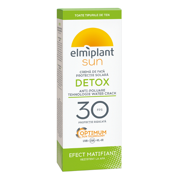 Crema pentru protectie solara SPF 30 Optimum Sun Detox, 50 ml - Elmiplant