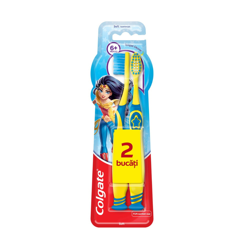 Periuta Kids – Batman/Wonder (+6 Ani) Pack 2 buc – Colgate
