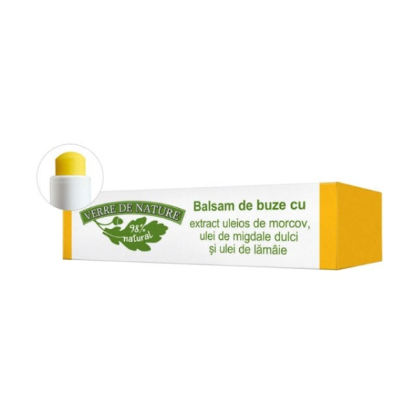 Balsam de buze cu extract uleios de morcovi, ulei de migdale si ulei de lamaie, 4.8 g - Manicos