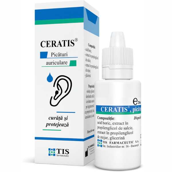 Ceratis picaturi auriculare, 20 ml - Tis Farmaceutic