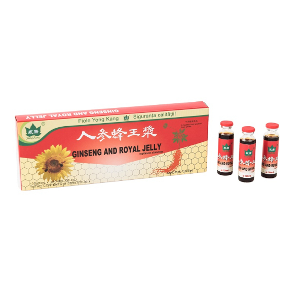 Ginseng si Royal Jelly, 10 Fiole - Yongkang International China