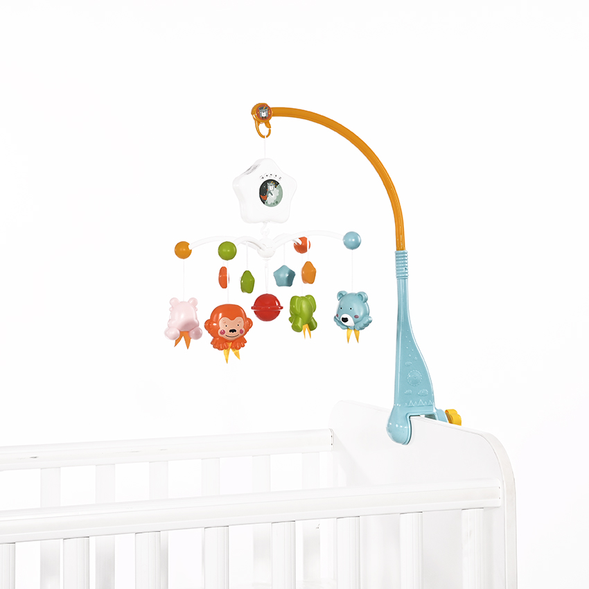 Carusel muzical pentru pat Happy Animals Blue - 1031026 0001 - Lorelli - Bertoni