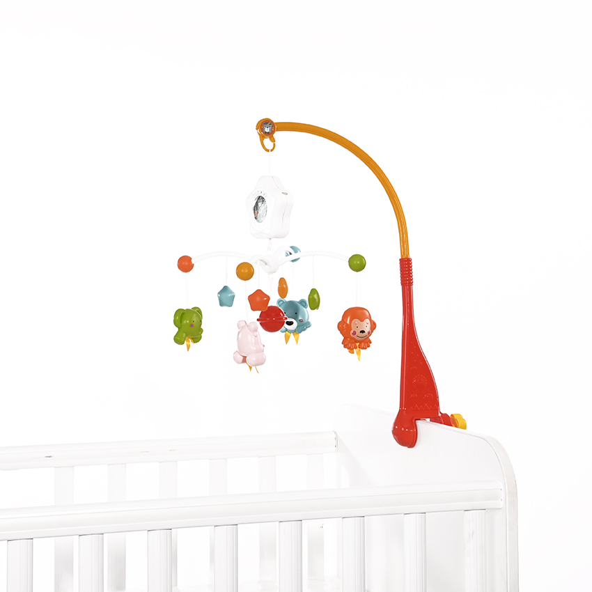 Carusel muzical pentru pat Happy Animals Orange - 1031026 0002 - Lorelli - Bertoni