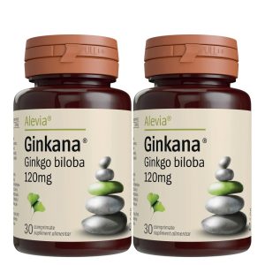 Ginkana Ginkgo Biloba 120 mg, 2 x 30 comprimate - Alevia