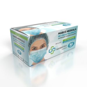 Masti Chirurgicale 3 Straturi cu Elastic Tip IIR, 50 bucati - Santorex