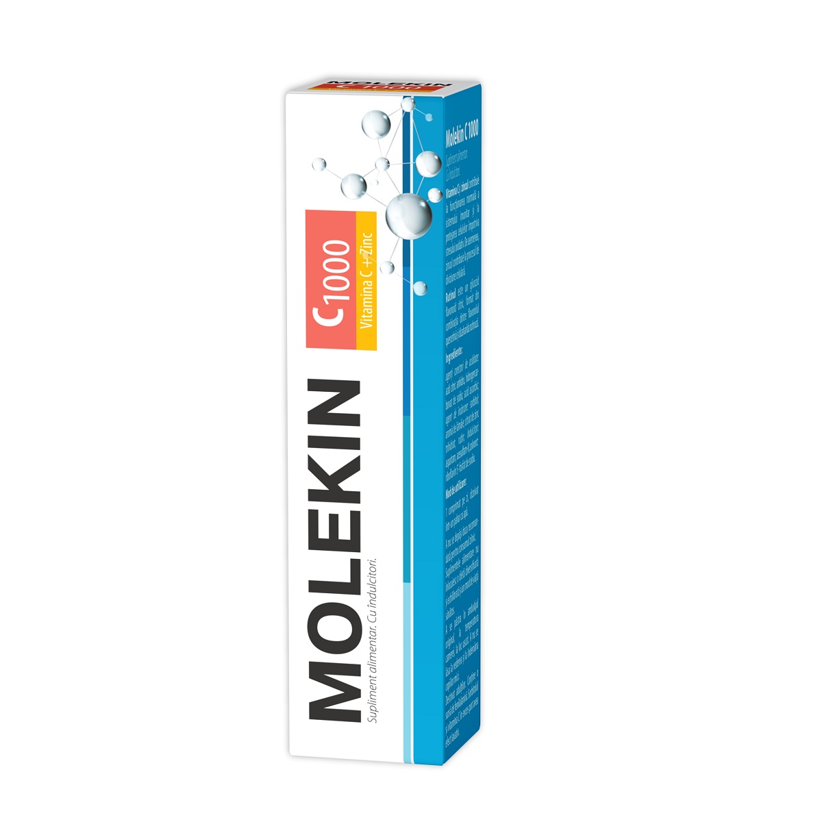 Molekin Vitamina C 1000 + Zinc 10 mg, 20 comprimate efervescente - Zdrovit