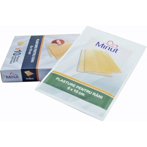 Plasturi nesterili pentru rani, 6 cm x 10 cm - Minut