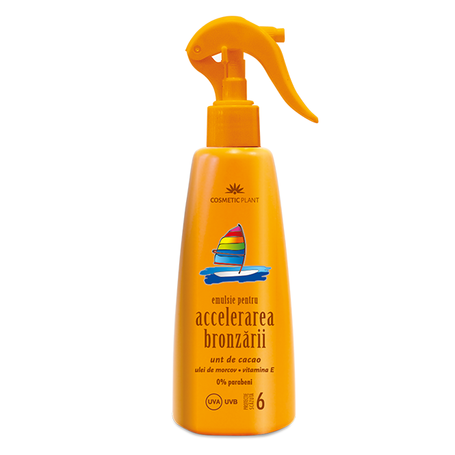 Emulsie plaja bronzare rapida SPF 6, 200 ml - Cosmetic Plant