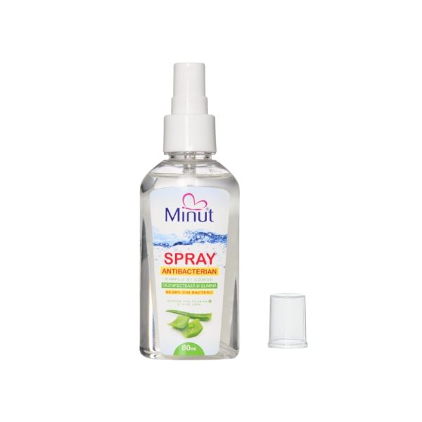 Gel Spray Antibacterian cu Aloe Vera, Biocid, 80 ml - Minut