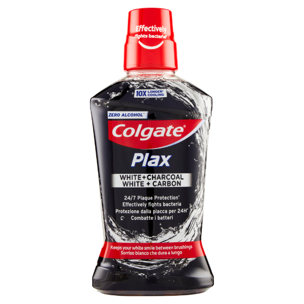 Apa De Gura White + Charcoal + Carbon Plax, 500ml - Colgate