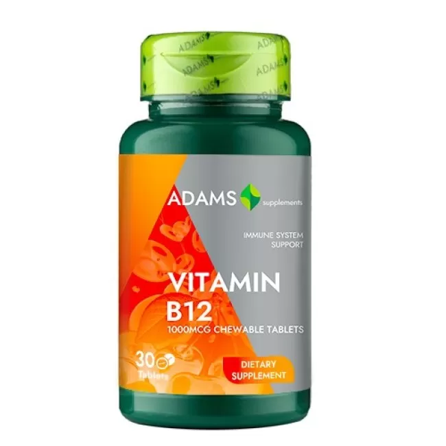 Vitamina B12, 1000 mcg, 30 Tablete - Adams