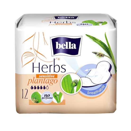 Absorbante Bella Herbs Patlagina, 5 Picaturi, 12 bucati - Bella