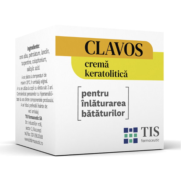 Crema keratolitica pentru indepartarea bataturilor Clavos, 4 g - Tis Farmaceutic