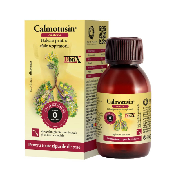 Calmotusin sirop cu stevia pentru diabetici 100 ml – Dacia Plant