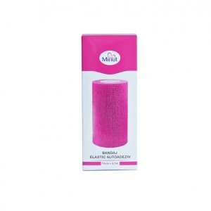 Bandaj autoadeziv roz 15 cm x 4.5 m - Minut