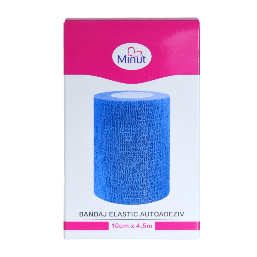 Bandaj autoadeziv albastru 10 cm x 4.5 m - Minut