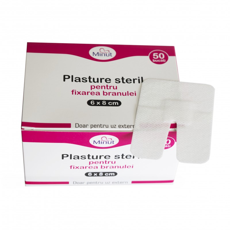 Plasturi sterili branula 6 x 8 cm - Minut