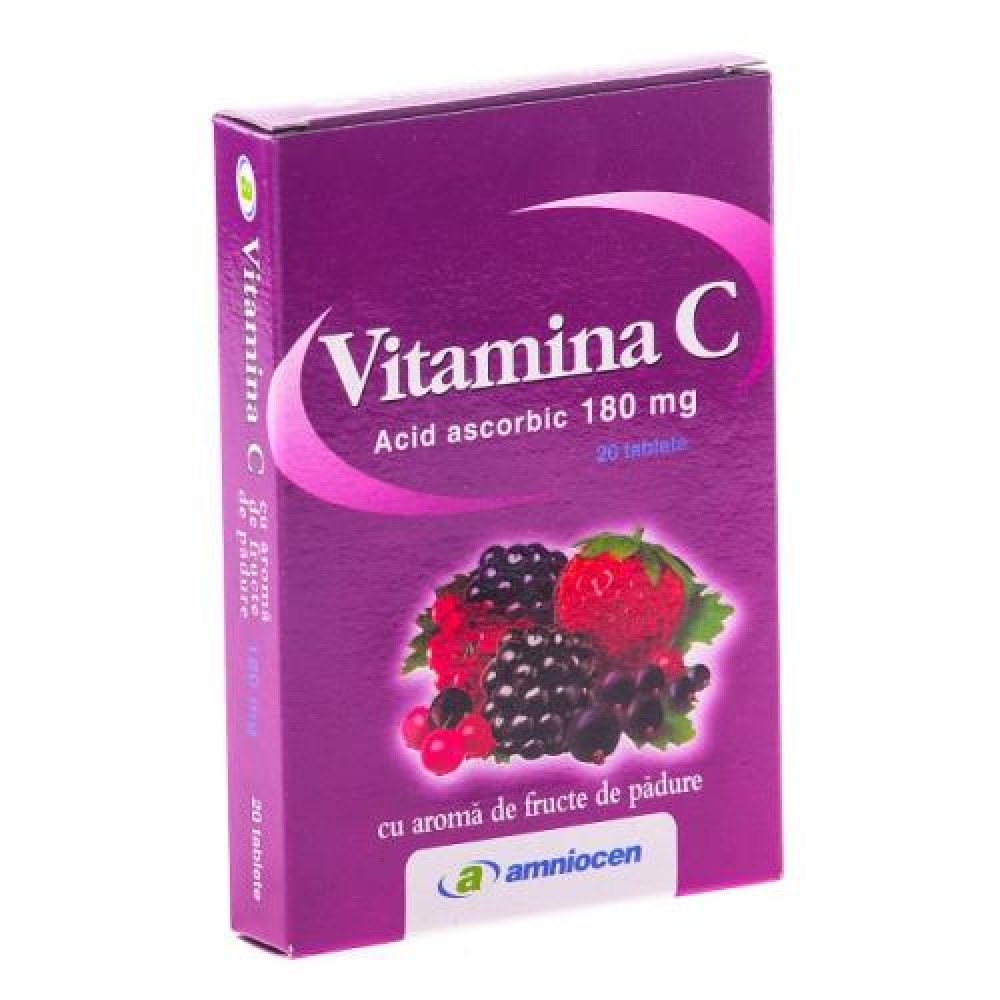 Vitamina C fructe de padure 180 mg, 24 comprimate - Amniocen