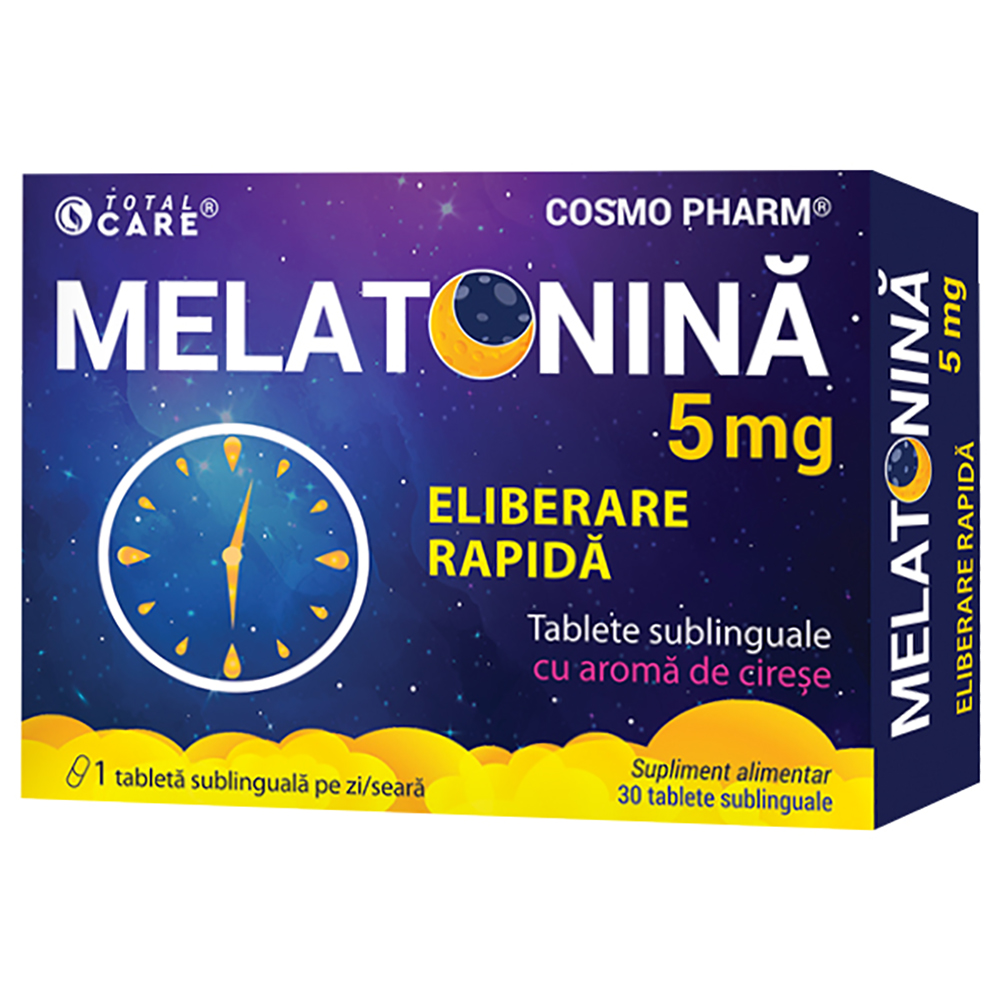 Melatonina eliberare rapida 5 mg, 30 tablete sublinguale - Cosmopharm