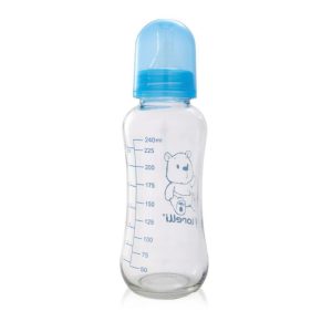 Biberon sticla cu capac, blue, 240 ml - Lorelli