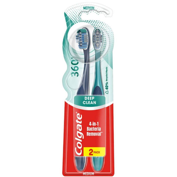 Periuta 360 Deep Clean mediu Pachet 2 bucati - Colgate