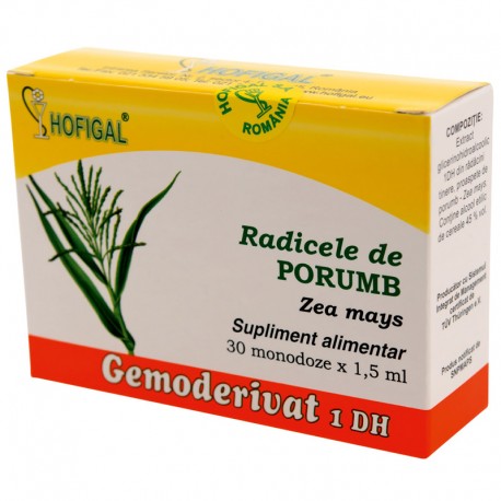 Gemoderivat Radicele de Porumb, 30 monodoze x 1.5 ml - Hofigal Gemoderivat Radicele de Porumb, 30 monodoze x 1.5 ml - Hofigal